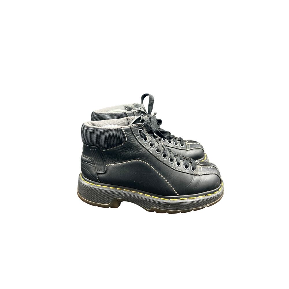 🖤 Dr. Martens 6 Black Leather Lace Up Boots Yellow Stitch 90s Grunge Punk OG - Picture 3 of 6